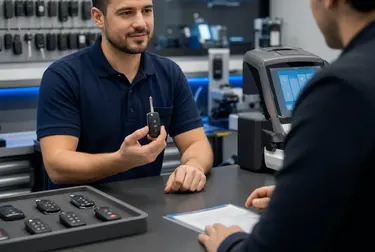Chaveiro fabricando chaves codificadas em um ambiente especializado em Cascavel.